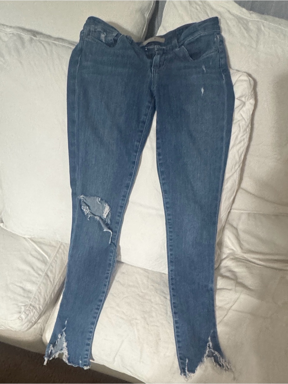 Joe's Jeans Medium Blue Skinny Distressed Ankles